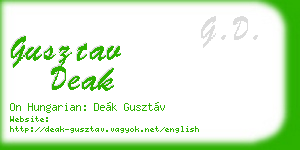 gusztav deak business card